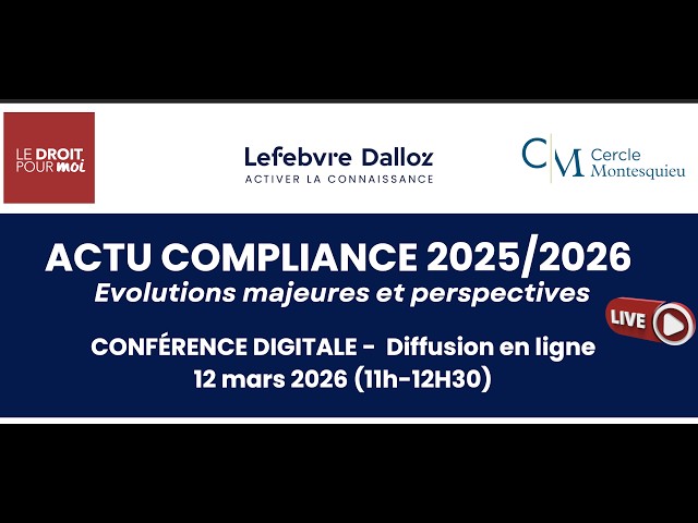 Conférence - Actualités de la compliance  - 12 mars 2026