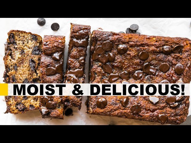 CHOCOLATE CHIP BANANA BREAD with cottage cheese (healthy recipe!)