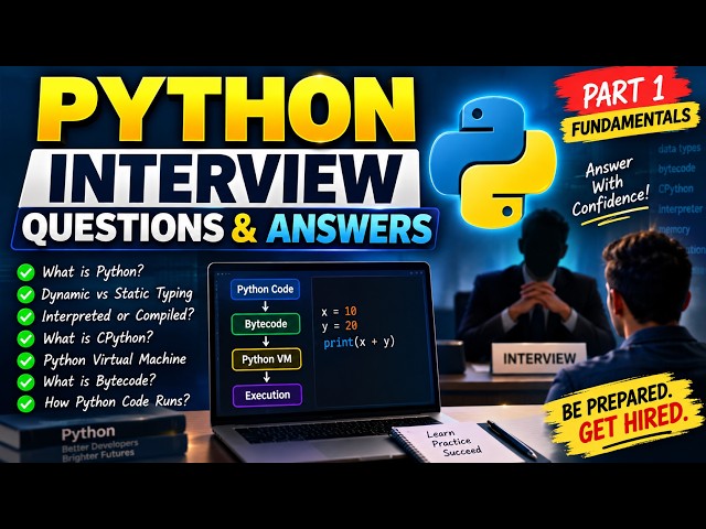 Python Interview Questions & Answers | Fundamentals to Python Internals | Part 1
