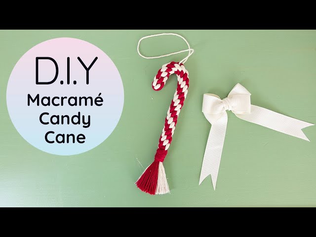 DIY Macrame Candy Cane Ornaments Tutorial | Macrame Christmas Ornament