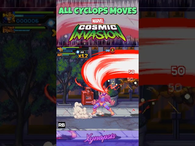 FULL CYCLOPS MOVESET | X-Men Synthwave Rock Remix (MARVEL COSMIC INVASION)