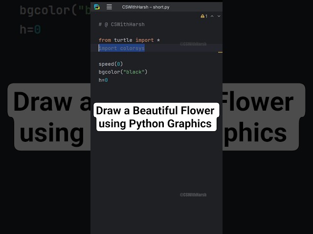 Draw a Colourful Flower using Python Turtle Graphics #cswithharsh #pythontutorial