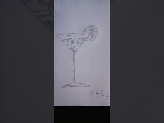 Drawing of a drink with lemon. #drawingpractice #drawing