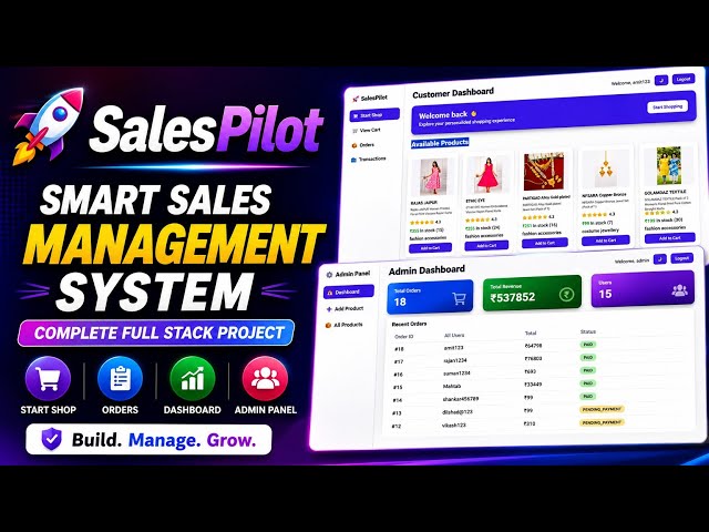 SalesPilot – Smart Sales Management System 🚀 | Full Stack E-Commerce Project | Java Project