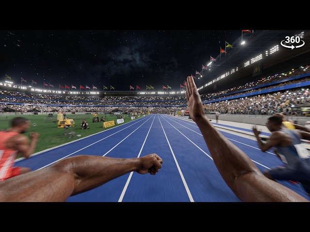 360° VR Usain Bolt 9.58 World Record | Berlin 2009 POV