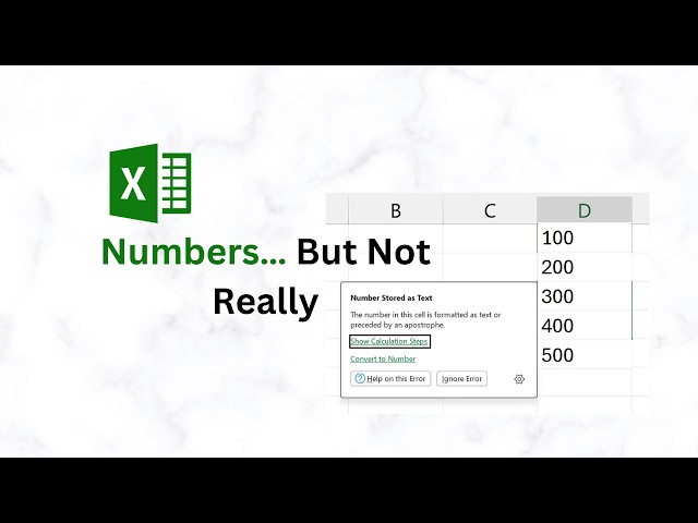 Numbers Stored as Text — Why SUM Doesn’t Work