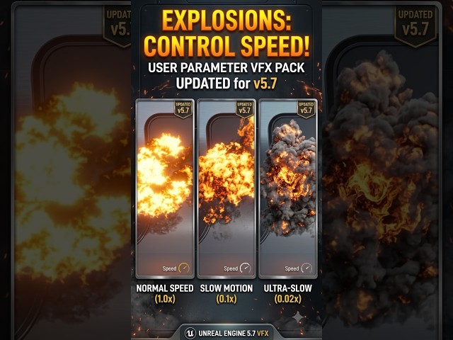 Slow Motion Explosions Pack Updated in UE5.7
