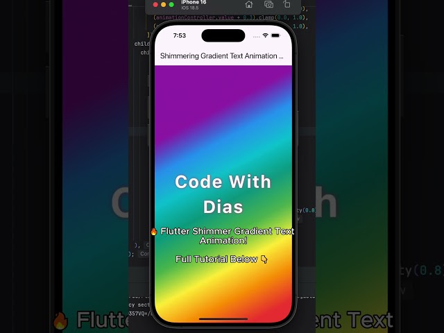 Flutter Shimmer Text Animation Tutorial | Code with Dias #coding #flutter #tutorial  #shorts