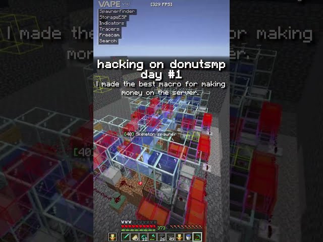 hacking on donutsmp day #1 (best macro) #shorts #donutsmp #drdonutt #minecraft