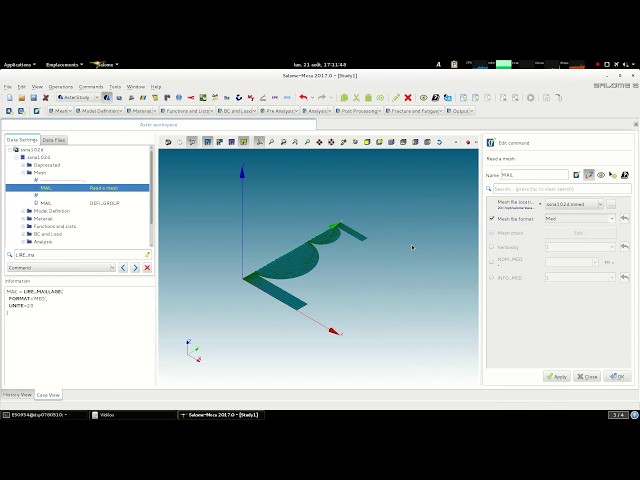 How to import a testcase in Salome-Meca 2017 with AsterStudy