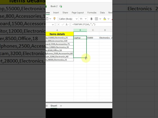 Excel TEXTSPLIT Function in 15 Seconds! 🔥 | Split Data Easily