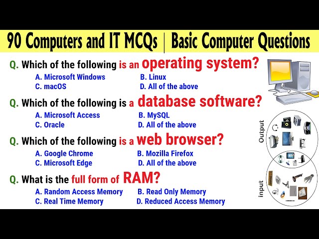 90 Computers and IT MCQs | Basic Computer Questions and Answer | Computer GK Quiz in English