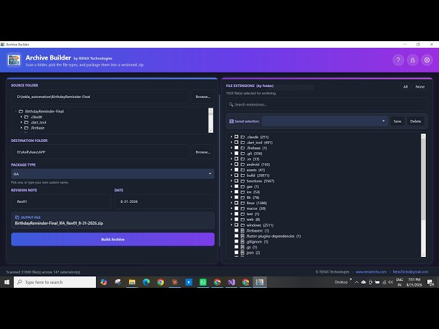 Archive Builder | Windows Application