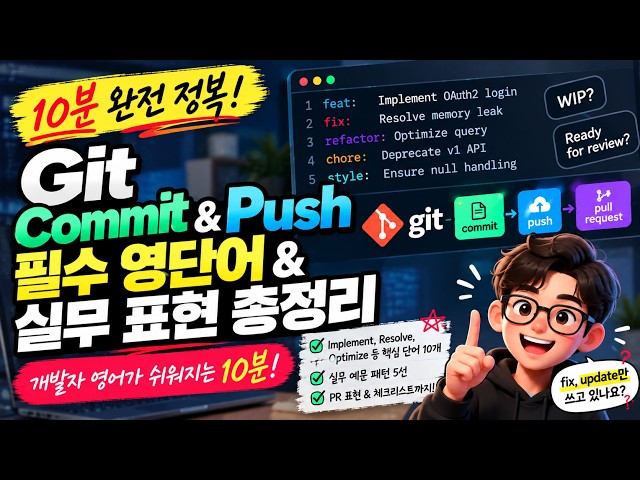 Git Commit & Push 할 때 무조건 쓰는 필수 영어 표현 10개