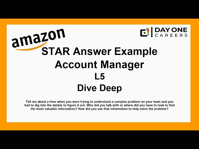 Amazon Interview STAR, L5, Account Manager - Dive Deep