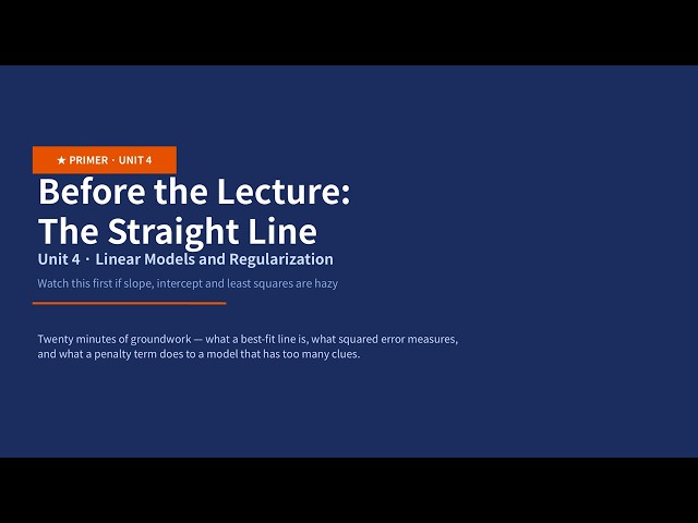 Financial Machine Learning Week 4 Primer — The Straight Line | Yonsei University