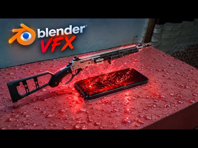 Blender VFX Tutorial | Create a Realistic Gun Effect on a Phone 🔥