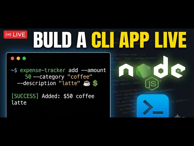 Build an Expense Tracker CLI with Node.js & Commander.js | LIVE CODING