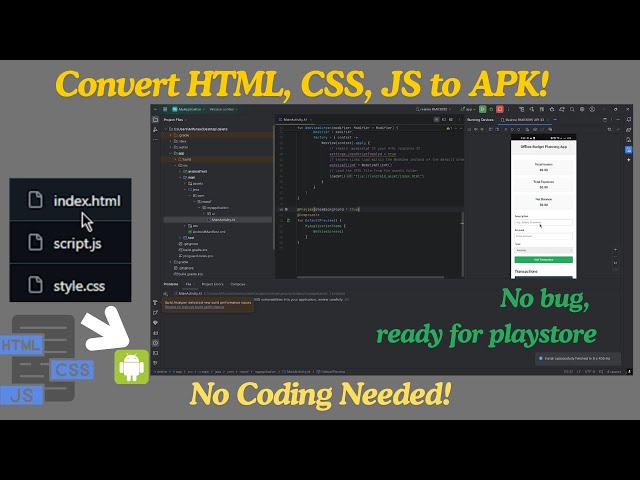 Convert Your Web App (HTML, CSS, JS) into an Android App with Android Studio – GITHUB Repo ADDED!