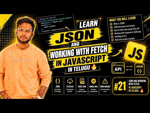 JSON & Fetch API in JavaScript in Telugu 🔥 | Fetch Function Explained #21
