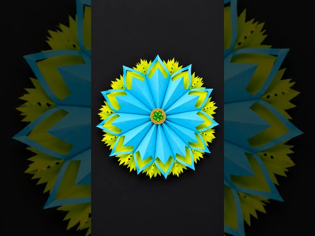 🌸 “A Bloom of Paper Magic 💙💚Flower” #PaperMagic #DIYPaperFlower #HandmadeArt  #PaperArt #DIYCrafts