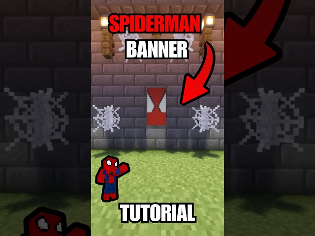 Minecraft Spiderman Banner Tutorial 🕷️ #minecraft