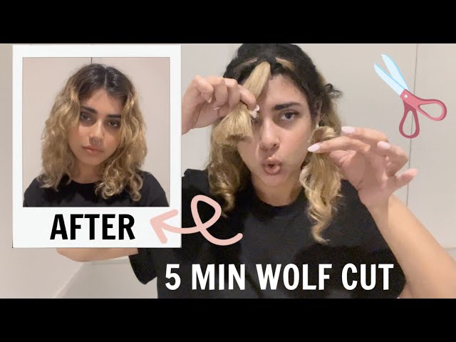 GIVING MYSELF A WOLF CUT AT 4 AM ✂️ | Curly/Wavy Hair DIY (ASMR)