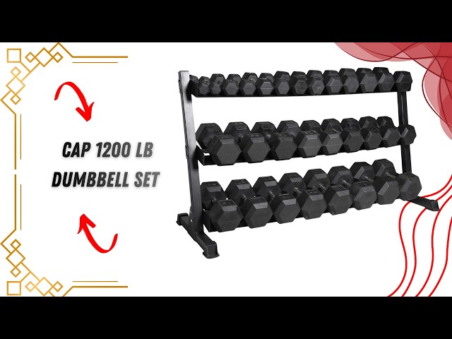 Upgrade Your Strength Training Today — CAP 1200 LB Dumbbell Set with 3-Tier Rack Rubber Hex Weights