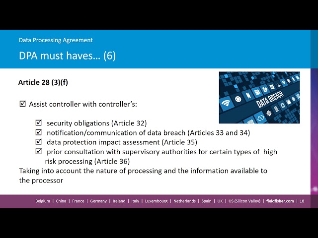 Module 2a: (2) Data Processing Agreement, what do I need to include?