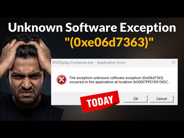 How To Fix Unknown Software Exception Error 0xE06D7363 in Windows - Application Error