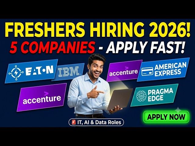 Freshers Hiring 2026 | Eaton IBM Accenture Amex PragmaEdge Apply Fast #freshersjob #hiring