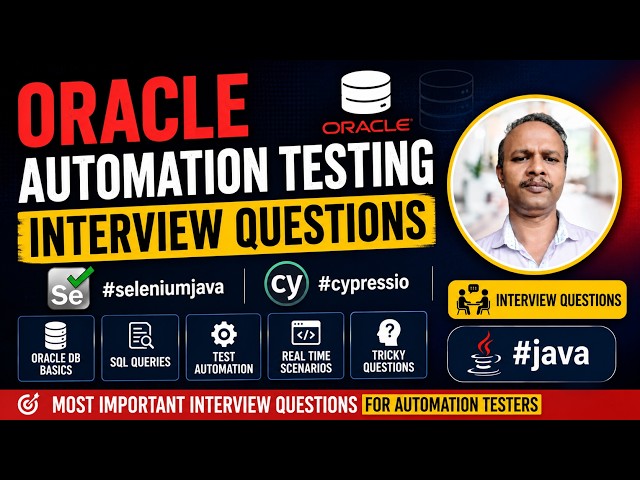 oracle automation testing interview questions | #seleniumjava  | #cypressio |