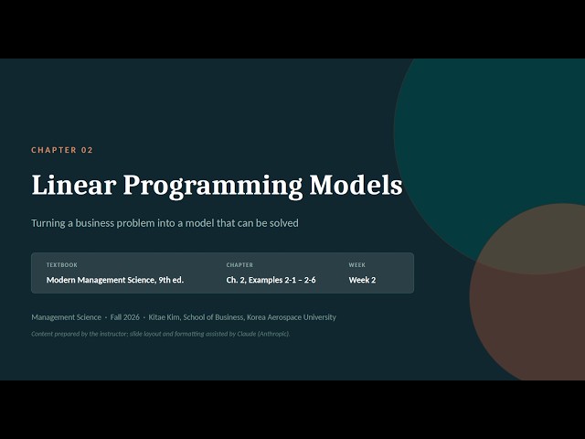 [MS] Chapter 2 — Linear Programming with Recording