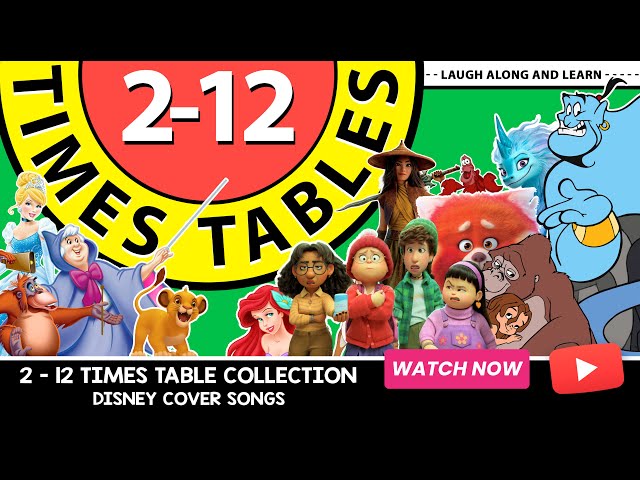 2-12 Times Table Disney Cover Songs | Laugh Along and Learn