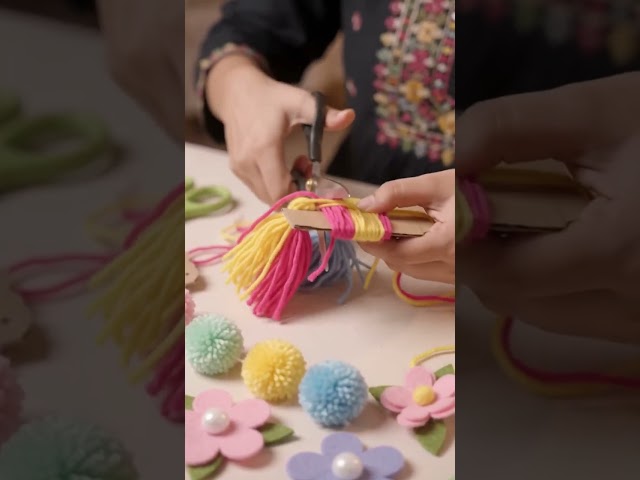 DIY Wool Wall Hanging 🩷✨ | Easy Room Decor Ideas #Shorts #magicalladee #aivideo