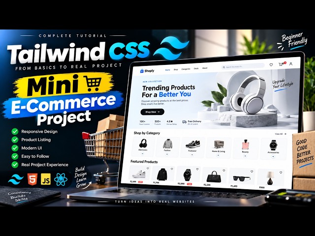 Tailwind CSS Complete Tutorial in Hindi | Build a Mini E-Commerce Project 🚀