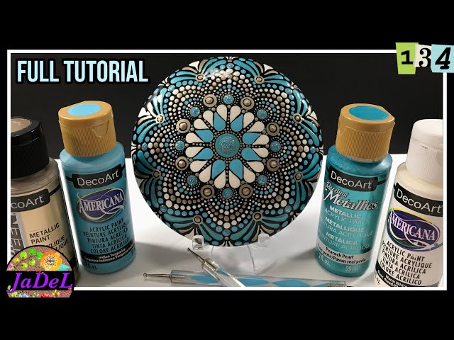 Blue and Gold Mandala Tutorial | Using DecoArt Paints