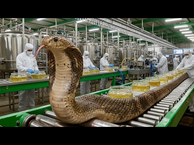 Inside a Snake Bioprocessing Factory: Venom Extraction to Luxury Leather | Full Process
