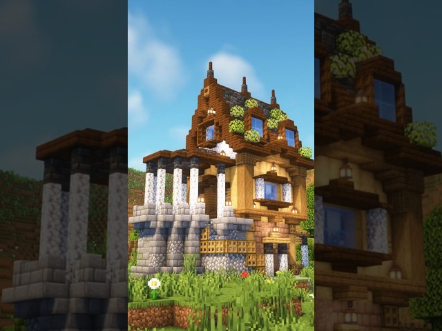 Fantasy Survival House🏡 #minecraft #shorts #medieval #fantasy   #minecrafttutorial  #medievalvillage