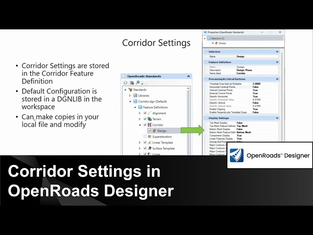 Corridor Performance Best Practices 01: Corridor Settings in OpenRoads Designer