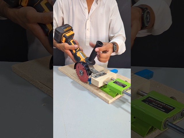 The best way to make a sliding cutter from an angle grinder. #tricks