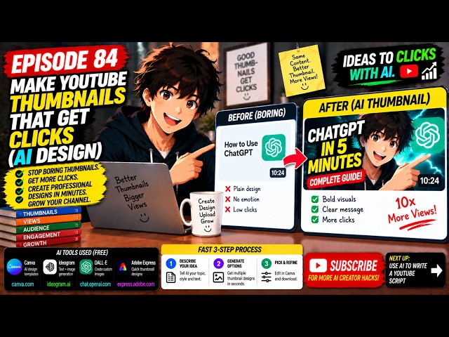 Make YouTube Thumbnails That Get Clicks (AI Design)
