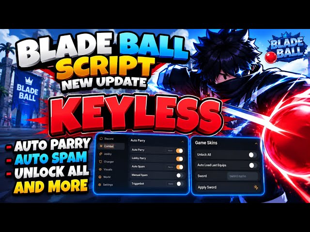 🔥[KEYLESS] BLADE BALL SCRIPT | NEW UPDATE + AUTO PARRY + AUTO SPAM + UNLOCK ALL!