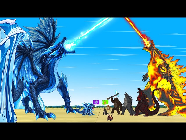 Team Godzilla Earth vs Giant Ice Dragon: Atomic Breath Showdown