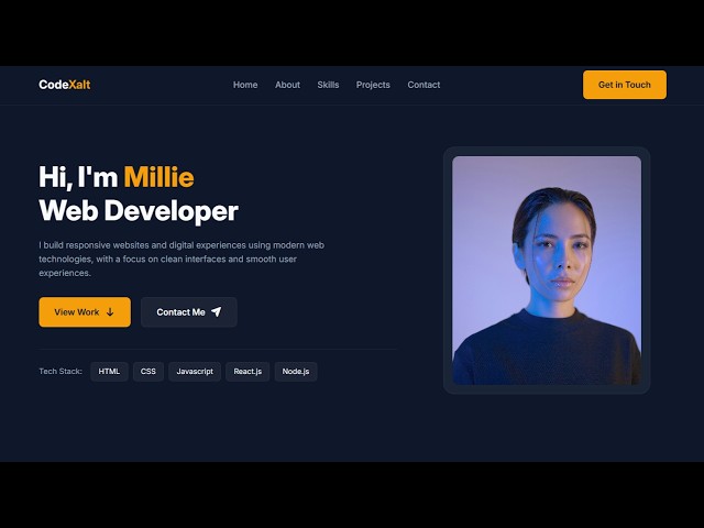 Modern Portfolio Website Using HTML & CSS | Responsive Web Design