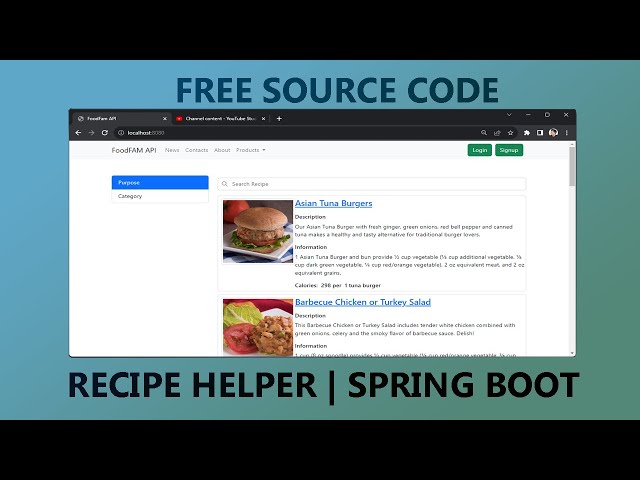 FoodFam Recipe | Free source code | Spring Boot