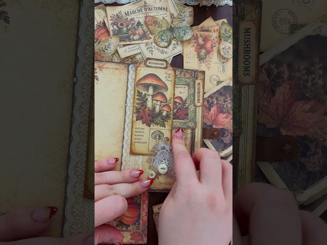 Cozy Autumn Junk Journal Decorating🍂 #j #junkjournalideas  #junkjournal #asmr  #diy #scrapbook