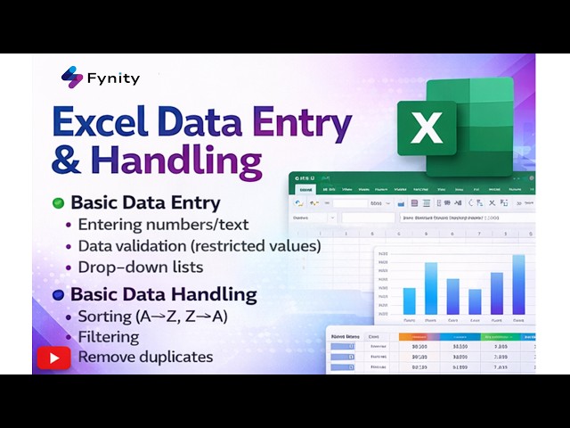 Excel Data Entry, Sorting, Filtering & Charts | Complete Beginner Guide