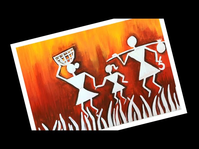 Very Easy Warli Painting For Beginners | Warli  Painting | Tribal Art