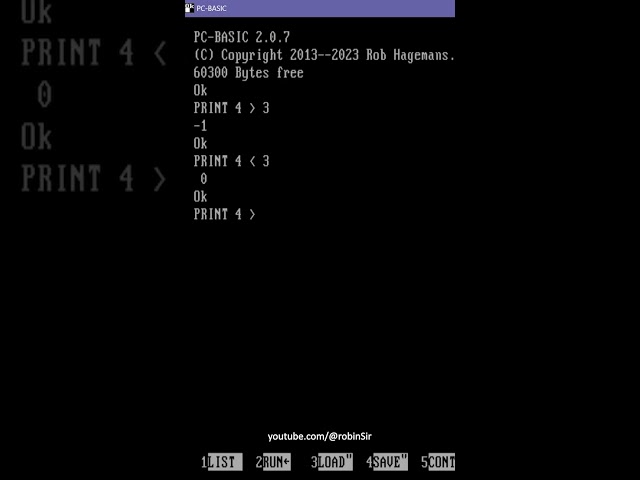 Relational Operators in BASIC